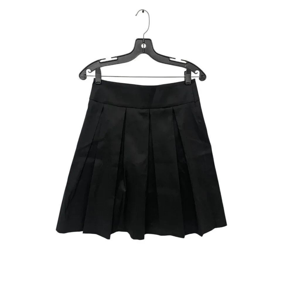 Cache Womens Mini Skirt Size S Black Pleated High Waist polyester Y2K NWT